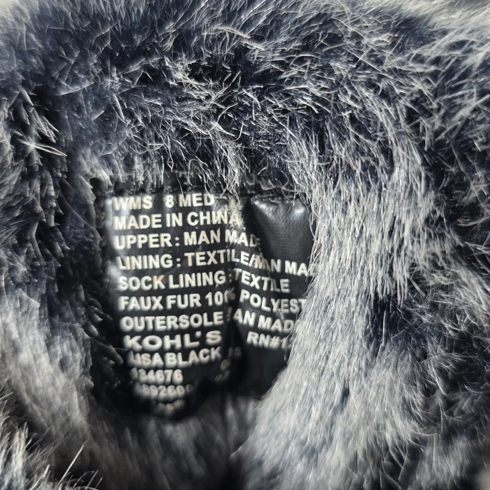 Totes Black Winter Boots with Faux Fur
